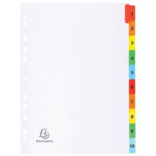 Lot de 20 Intercal. imprimés num. carte blanche 160g 10 positions A4 thumbnail image 1