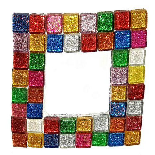 Illustration de : Pot de 500g de mosaïque carrée pailletée 10 x 10 mm