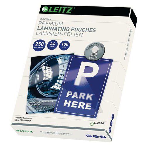 Illustration de : Pochettes de plastification UDT, A4, 250 microns, pack de 100 Leitz