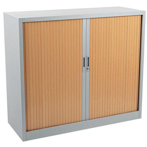 Armoire à rideaux Manutan 105X120X45 cm Alu/Hêtre thumbnail image 1