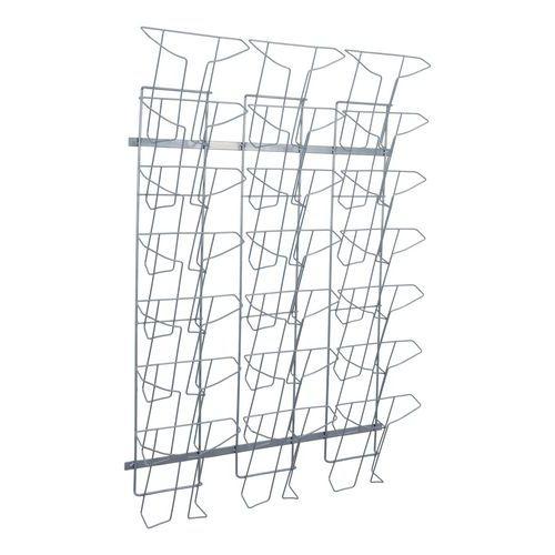 Illustration de : Présentoir mural en fil métal A4 21 compartiments Alba