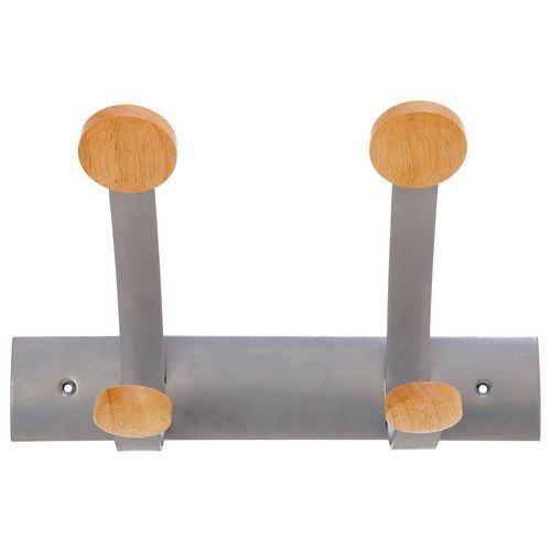 Illustration de : Double patère murale accroche Bois Alba