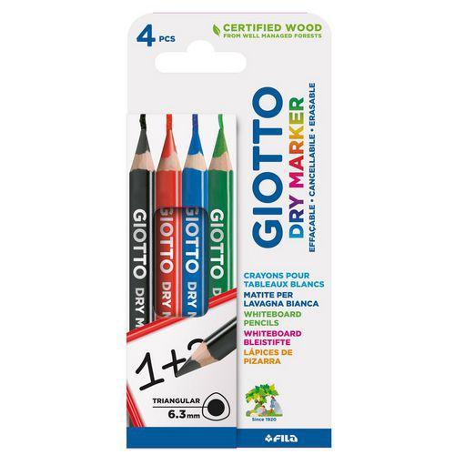 Illustration de : Etui 4 crayons dry marker couleurs assorties - Giotto