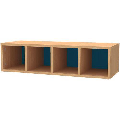 Banc Lina 4 cases T00 hêtre bleu-Bessière thumbnail image 1