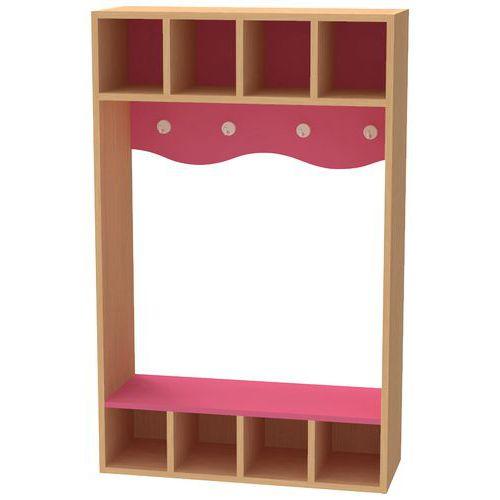 Vestiaire 4 casiers haut hêtre  rose-Bessière thumbnail image 1