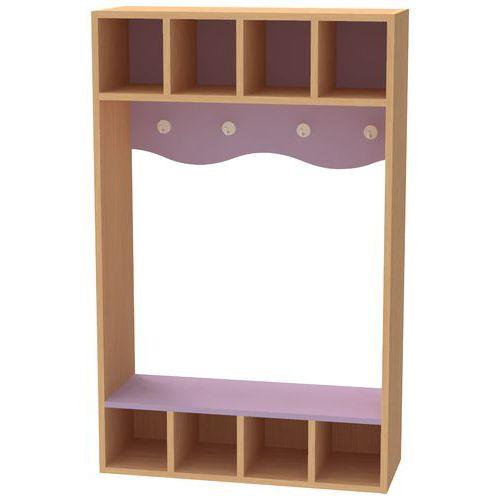 Vestiaire 4 casiers haut hêtre  lilas-Bessière thumbnail image 1