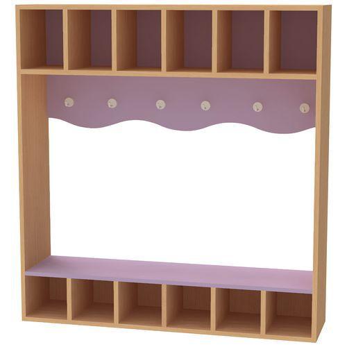 Vestiaire 6 casiers haut hêtre  lilas-Bessière thumbnail image 1