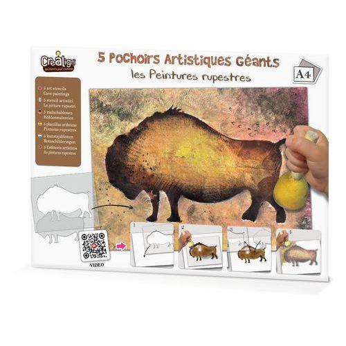 Lot 5 pochoirs artistiques 2 en 1 - peintures rupestres thumbnail image 1