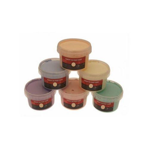 Illustration de : Assortiment 6 pots de 250ml peinture aux doigts pastel