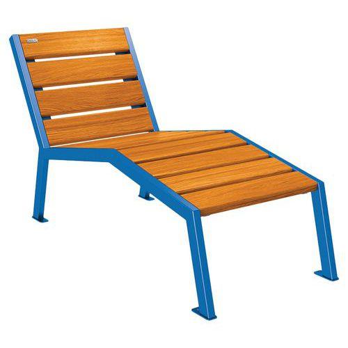 Illustration de : Chaise longue Silaos 1 place acier et bois - Procity