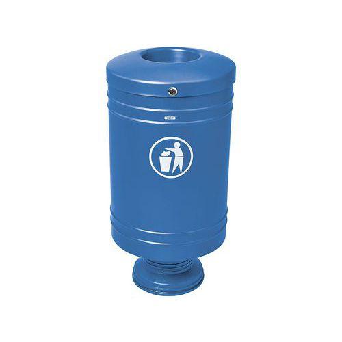 Poubelle Gascogne socle en fonte 60 L - zinc bleu 5010 thumbnail image 1