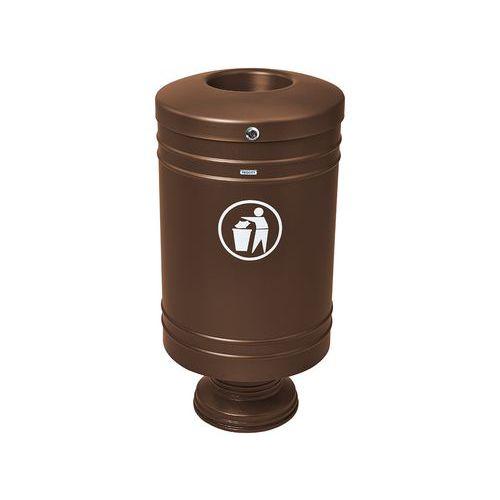 Poubelle Gascogne socle en fonte 60 L - zinc marron 8017 thumbnail image 1