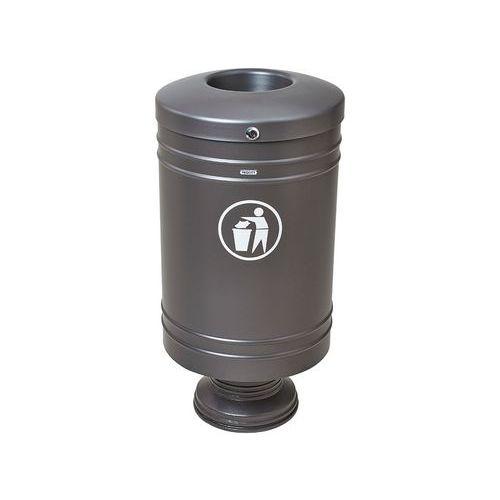 Poubelle Gascogne socle en fonte 60 L - zinc gris Procity thumbnail image 1