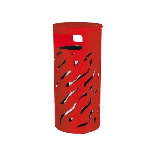 Poubelle Venise 80 L couvercle réhaussé et seau - galva rouge 3020 thumbnail image 1