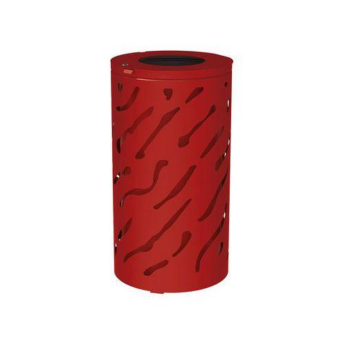 Poubelle Venise 80 L avec seau galva peint - rouge foncé 3004 thumbnail image 1
