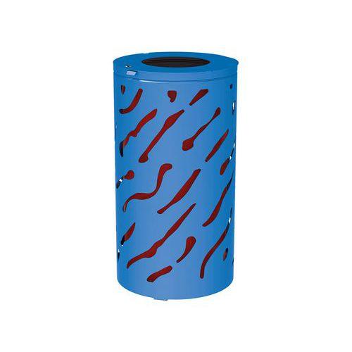 Poubelle Venise 80 L avec seau galva peint - bleu 5010 thumbnail image 1