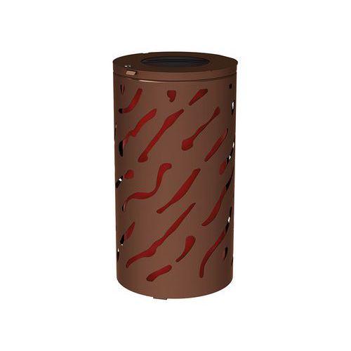 Poubelle Venise 80 L avec seau galva peint - marron 8017 thumbnail image 1