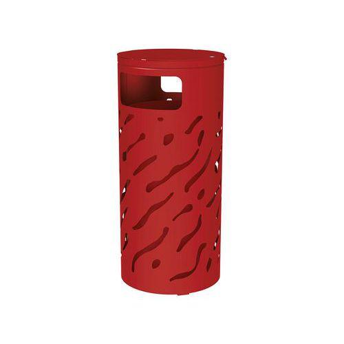 Poubelle Venise 80 L couvercle réhaussé seau peint galva rouge 3004 thumbnail image 1
