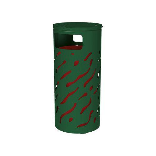 Poubelle Venise 80 L couvercle réhaussé et seau peint galva vert 6005 thumbnail image 1