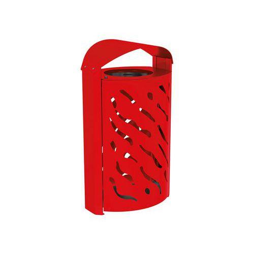 Poubelle Venise 120 L avec couvercle réhaussé - galva rouge 3020 thumbnail image 1