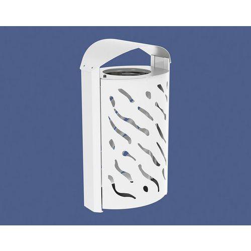 Poubelle Venise 120 L avec couvercle réhaussé - galva blanc 9010 thumbnail image 1