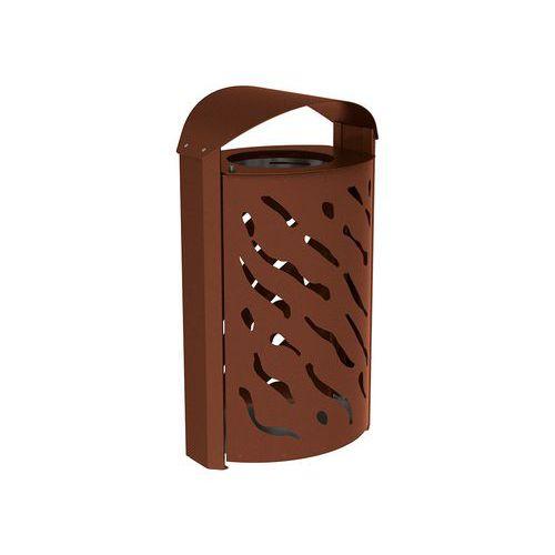 Poubelle Venise 120 L avec couvercle réhaussé - galva aspect corten thumbnail image 1