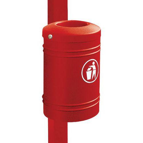 Poubelle Esterel 40 L à fixer sur poteau Ø 7.6 cm - rouge foncé 3004 thumbnail image 1