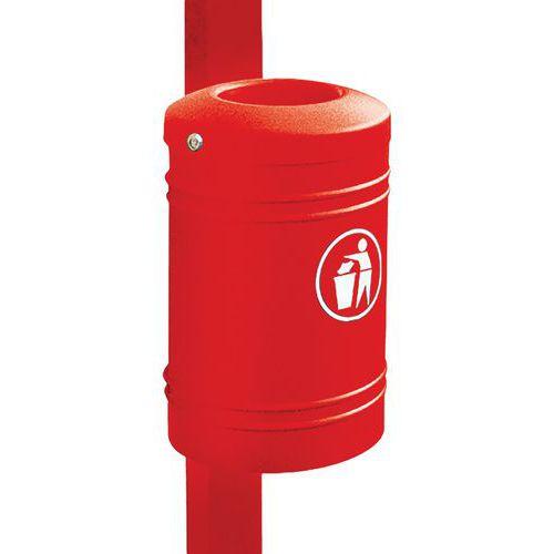 Poubelle Esterel 40 L à fixer sur poteau Ø 7.6 cm - rouge 3020 thumbnail image 1