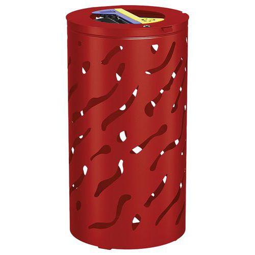 Poubelle Venise ronde Tri sélectif 2 x 60 L - galva rouge foncé 3004 thumbnail image 1