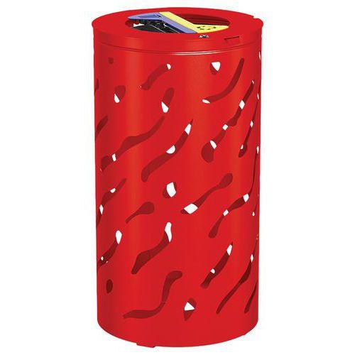 Poubelle Venise ronde Tri sélectif 2 x 60 L - galva rouge 3020 thumbnail image 1