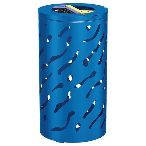 Poubelle Venise ronde Tri sélectif 2 x 60 L - galva bleu 5010 thumbnail image 1