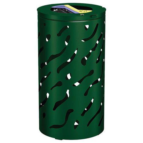 Poubelle Venise ronde Tri sélectif 2 x 60 L - galva vert 6005 thumbnail image 1