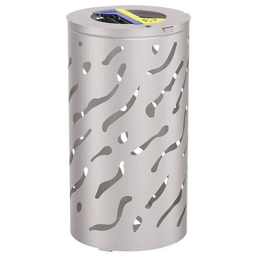 Poubelle Venise ronde Tri sélectif 2 x 60 L - galva gris 7044 thumbnail image 1