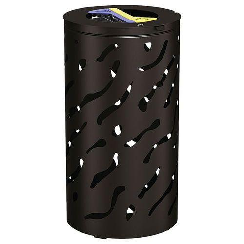 Poubelle Venise ronde Tri sélectif 2 x 60 L - galva noir 9005 thumbnail image 1
