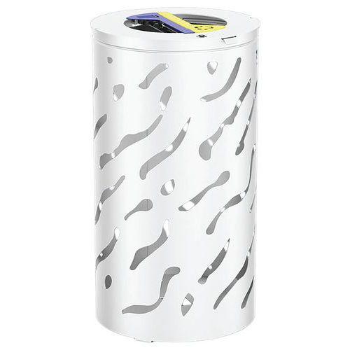 Poubelle Venise ronde Tri sélectif 2 x 60 L - galva blanc 9010 thumbnail image 1