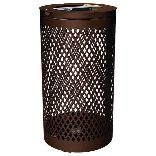 Illustration de : Poubelle Losange Tri sélectif 2 x 60 L - galva - Procity