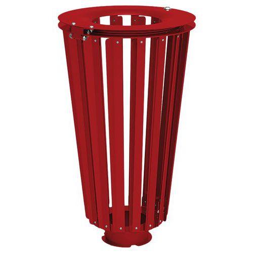 Poubelle Lofoten 80 L acier galva rouge foncé 3004 thumbnail image 1