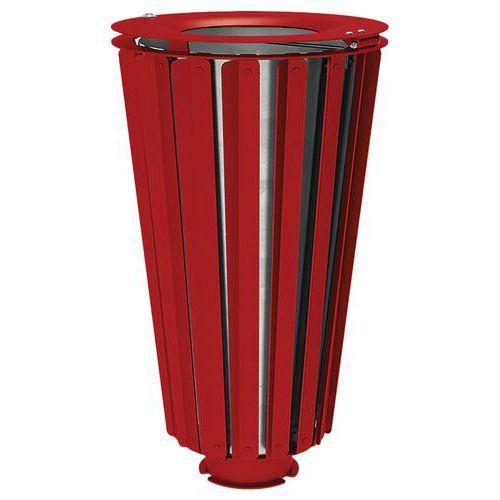 Poubelle Lofoten 80 L acier avec seau galva - rouge foncé 3004 thumbnail image 1