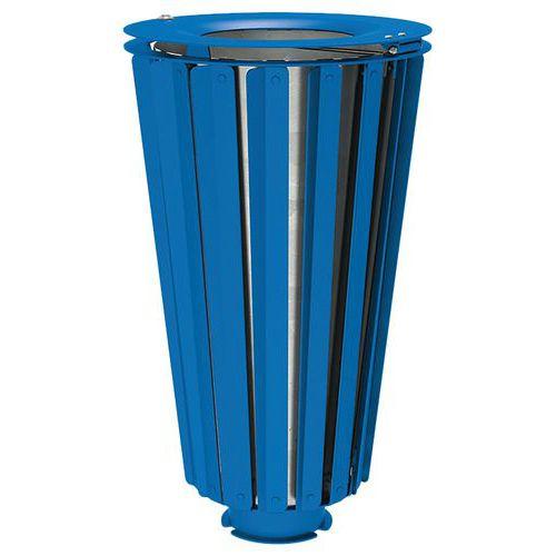 Poubelle Lofoten 80 L acier avec seau galva - bleu 5010 thumbnail image 1