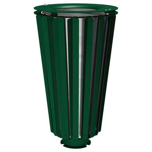 Poubelle Lofoten 80 L acier avec seau galva - vert 6005 thumbnail image 1