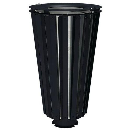 Poubelle Lofoten 80 L acier avec seau galva - noir 9005 thumbnail image 1