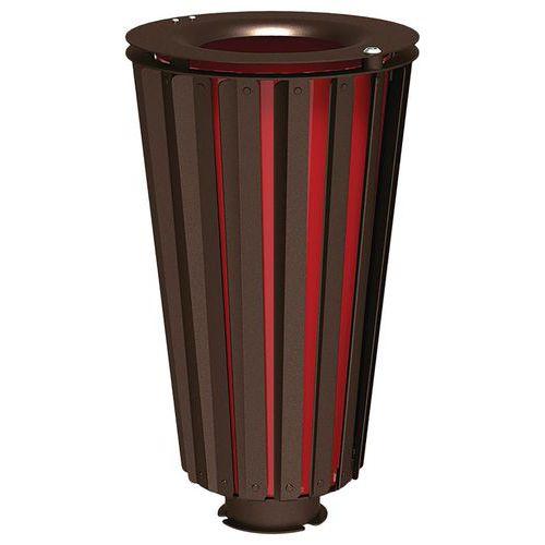 Poubelle Lofoten 80 L acier avec seau peint - marron 8017 thumbnail image 1