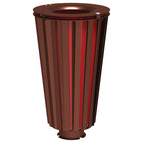 Poubelle Lofoten 80 L acier avec seau peint - aspect corten thumbnail image 1