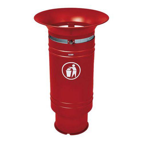 Poubelle Cévennes 60 L avec seau - rouge foncé 3004 thumbnail image 1