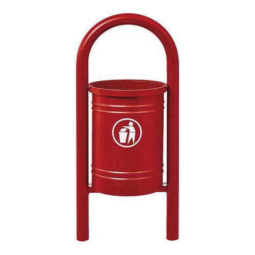 Poubelle Vercors 40 L avec seau - zinc rouge foncé 3004 thumbnail image 1