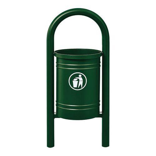 Poubelle Vercors 40 L avec seau - zinc vert 6005 thumbnail image 1