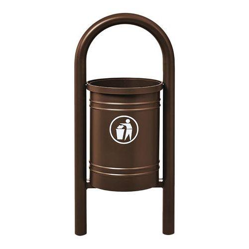 Poubelle Vercors 40 L avec seau - zinc marron 8017 thumbnail image 1