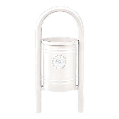 Poubelle Vercors 40 L avec seau - zinc blanc 9010 thumbnail image 1