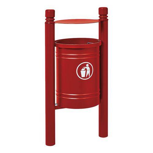 Poubelle Saintonge 40 L avec seau pommeau City - zinc rouge foncé 3004 thumbnail image 1