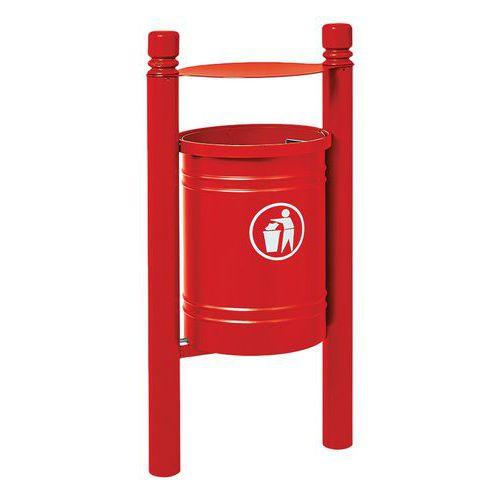 Poubelle Saintonge 40 L avec seau pommeau City - zinc rouge 3020 thumbnail image 1